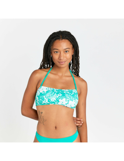 Haut de maillot de bain bandeau Femme - Lori borneo vert