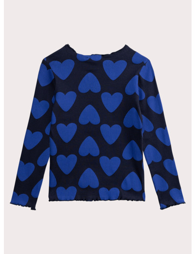 T-shirt imprimé cœur bleu pour fille