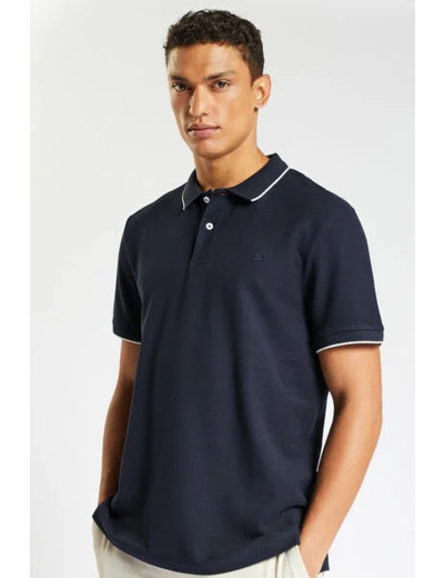 Polo manches courtes uni "le parfait by JULES" - Bleu foncé