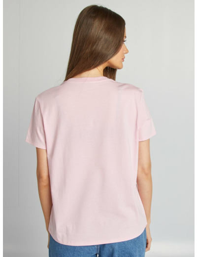 T-shirt en jersey manches courtes - Rose