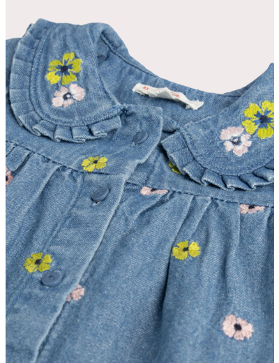 Robe en denim brodé pour bébé fille