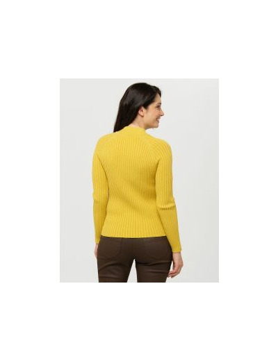 Pull col montant jaune