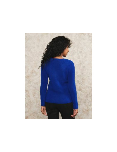 Pull mélange laine bleu