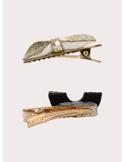 Lot de 4 barrettes dorées pour fille