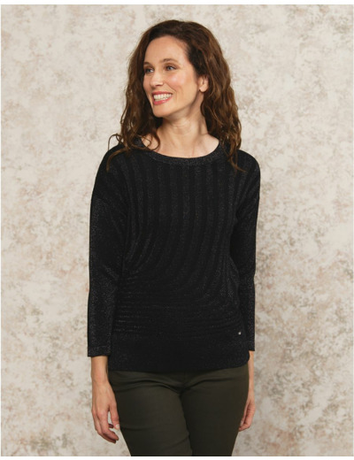 Pull chic brillant noir