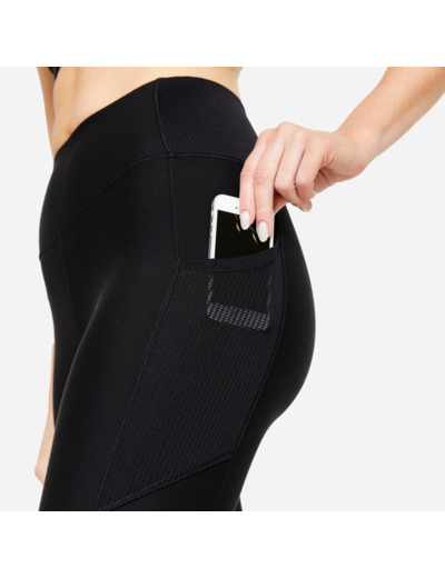 Legging court avec poche téléphone Fitness Cardio Femme Noir