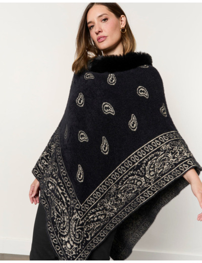 Poncho uni NOIR Femme