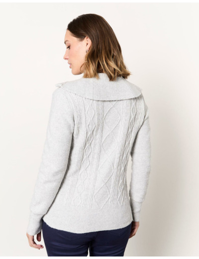 Pull épais rayé GRIS Femme