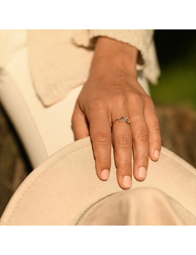 Bague CLEOR en Argent 925/1000 Jaune et Oxyde Multicolore