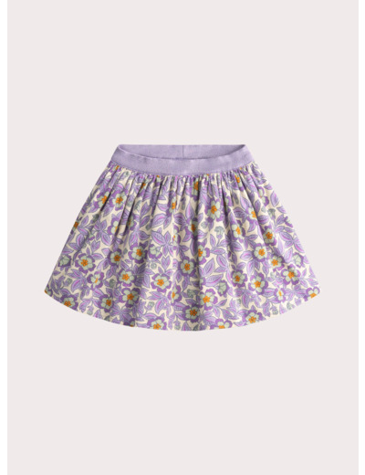 Jupe reversible en velours côtelé violet pour fille