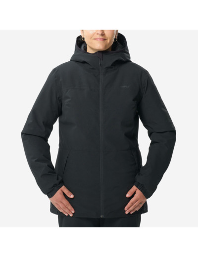 Veste de ski chaude et imperméable femme, 100 noir