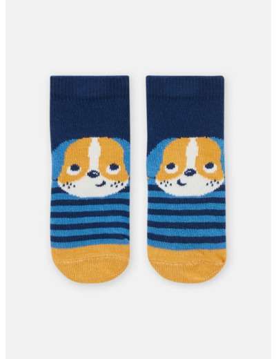 Chaussettes rayées à motif chien pour bébé garçon