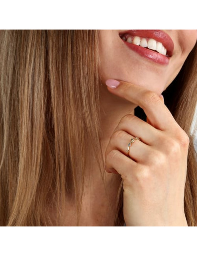 Bague JULIETTE en Or 375/1000 Jaune et Oxyde Blanc