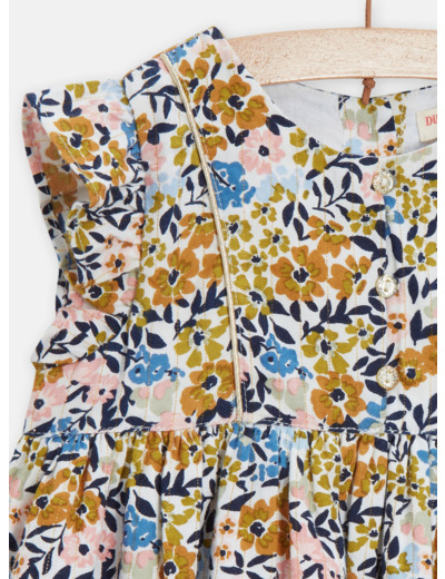 Robe écrue à imprimé fleuri pour bébé fille