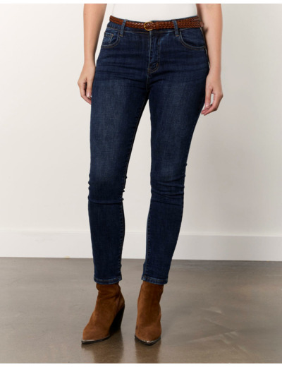 Jean long slim MARINE Femme