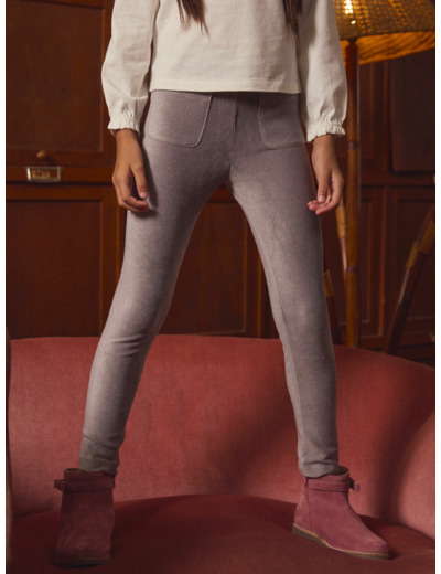 Legging en velours côtelé pailleté