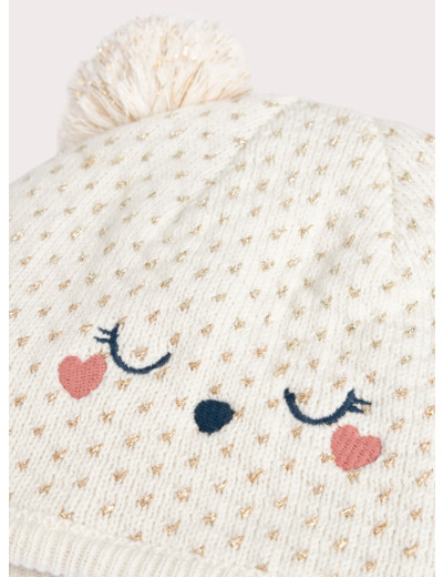 Bonnet à motif cœur pour bébé fille