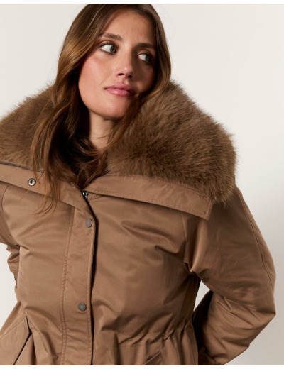 Parka courte unie TAUPE Femme