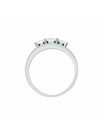 Bague CLEOR en Argent 925/1000 Blanc et Oxyde