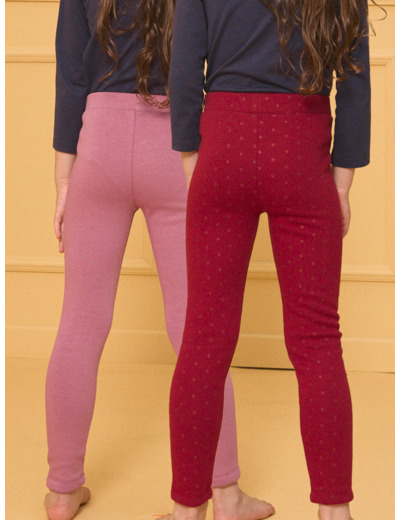 Lot de 2 leggings rose et rouge