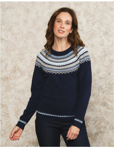 Pull Jacquard marine