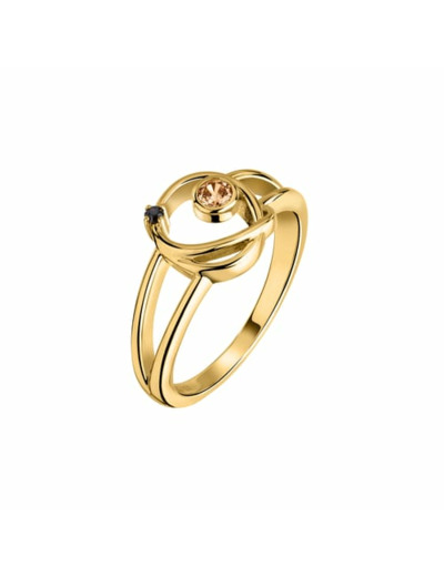 Bague L'ADORÉE en Argent 925/1000 Jaune et Oxyde Beige