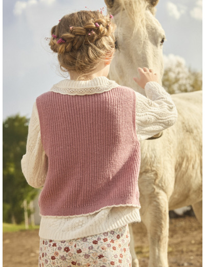 Gilet sans manches à fleurs