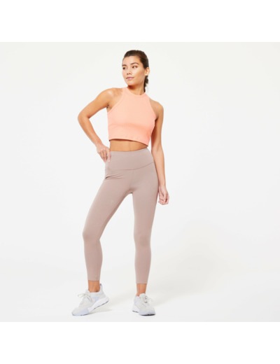 Legging 7/8 Fitness Femme galbant - 520 Marron givré