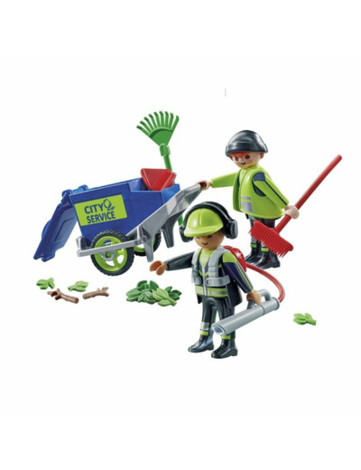 Agents entretien voirie avec équipement Playmobil City Action 71434