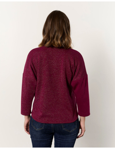 Top manches 3/4 uni BORDEAUX Femme