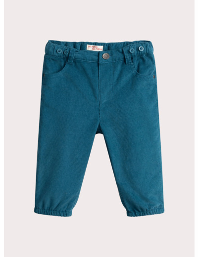 Pantalon turquoise foncé à bretelles pour bébé garçon