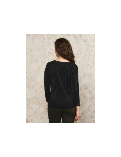 Pull chic brillant noir