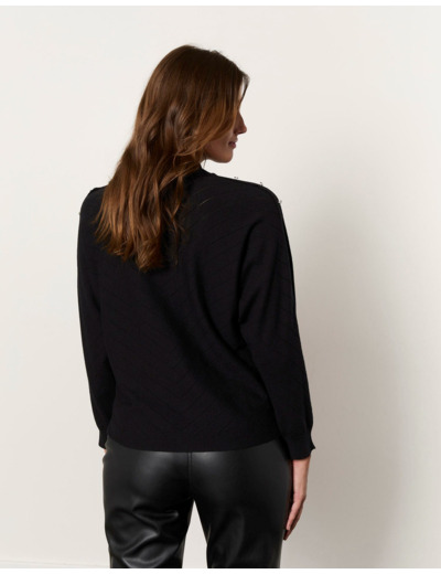 Pull fin uni NOIR Femme