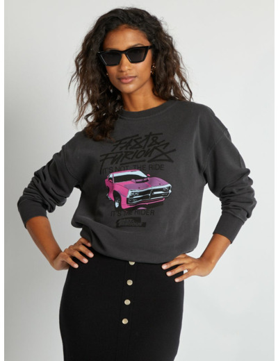 Sweat 'Fast & Furious' style vintage - Noir