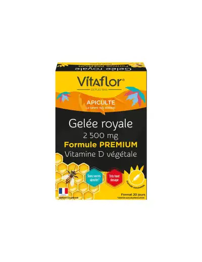 Vitaflor Gelée Royale + Vitamine D 2500mg Solution Buvable Bio 20 Ampoules/15ml