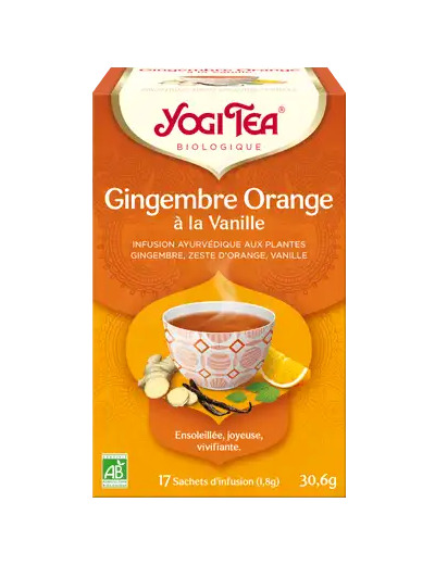 Yogi Tea Tisane AyurvÉdique Gingembre Orange Vanille Bio 17sach/1,8g