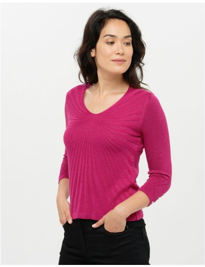 Pull rose irisé chic