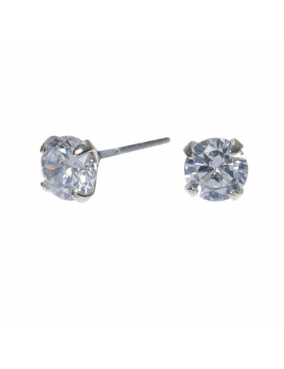 Clous d'oreilles ronds 5mm en zircon d'imitation cubique