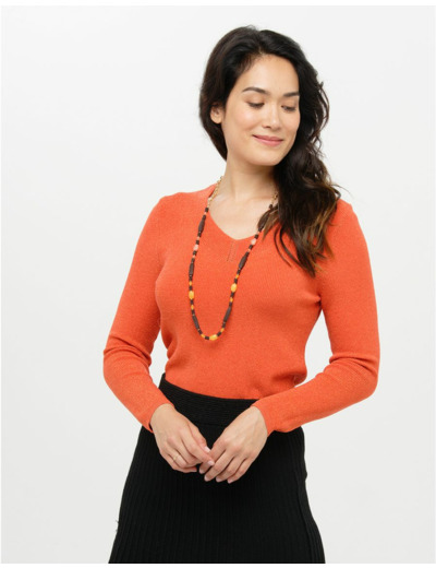 Pull irisé orange