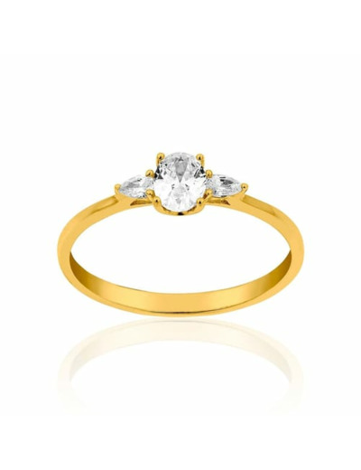 Bague JULIETTE en Or 375/1000 Jaune et Oxyde