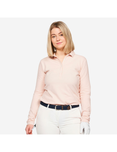 Polo golf manches longues Femme - MW500 rose