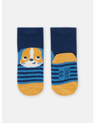 Chaussettes rayées à motif chien pour bébé garçon