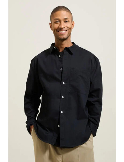 Chemise en coton twill - Noir