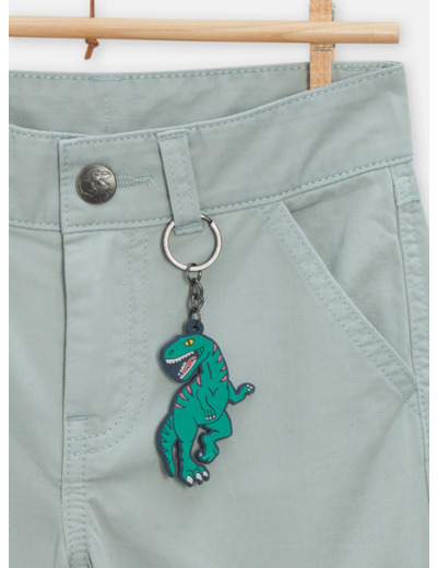 Bermuda dinosaure en denim bleu clair pour garçon