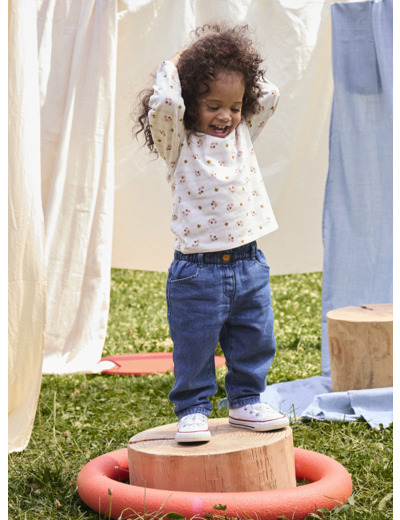 T-shirt révérsible à manches longues pour bébé fille