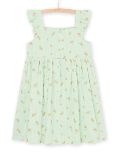 Robe vert amande à mancherons volantés