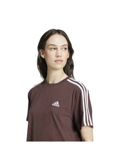 T-shirt court imprimé 3 bandes Adidas femme - noir