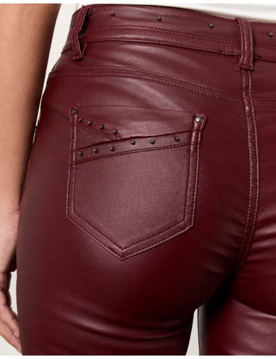 Pantalon long slim uni BORDEAUX Femme