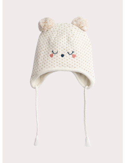 Bonnet à motif cœur pour bébé fille