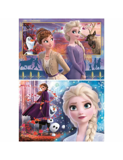 2 puzzles 60 pièces Supercolor La Reine des Neiges 2